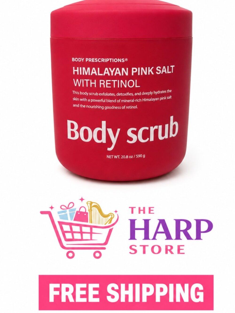 Body Prescriptions Himalayan Pink Salt with Retinol Body Scrub, 20.8 oz